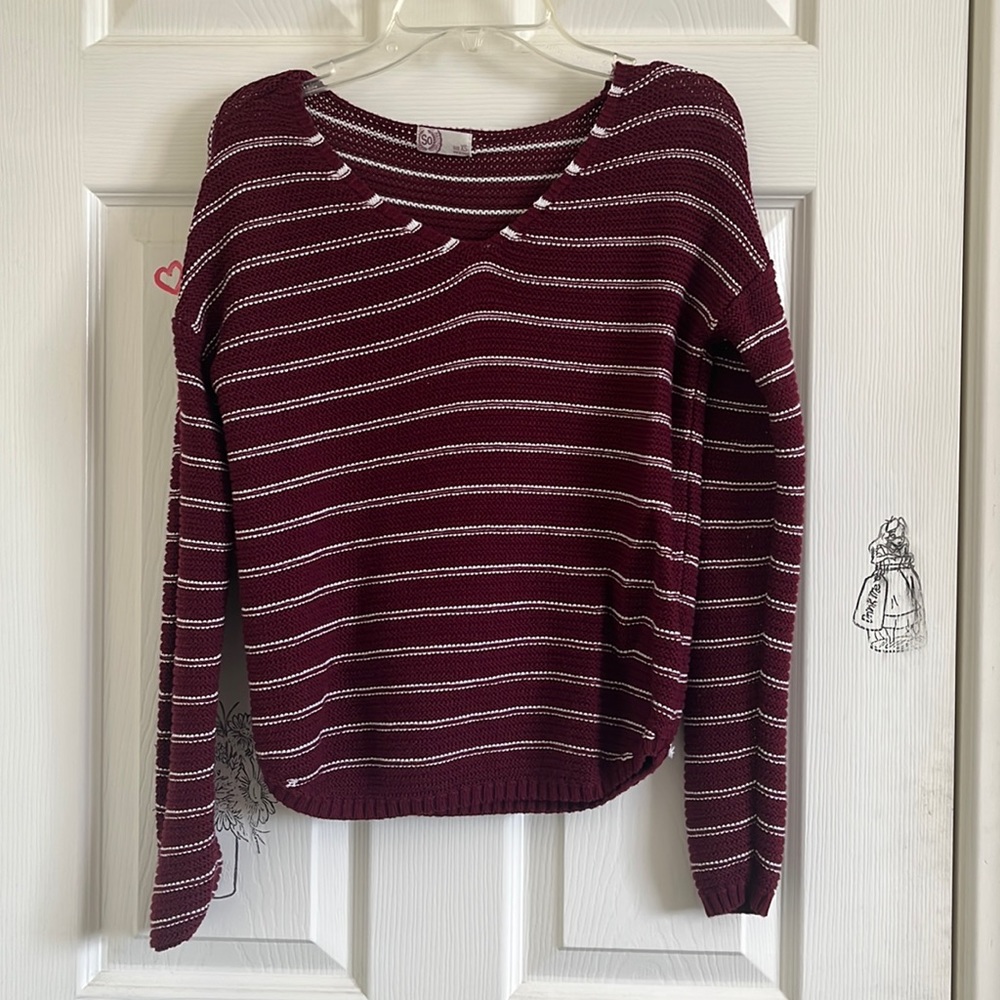 Stripes knitted v neck sweater size xs